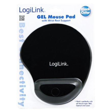 Mousepad with Gel Wrist Rest Support, Logilink | ID0027 | Black Mousepad with Gel Wrist Rest Support, Logilink | ID0027 | Black