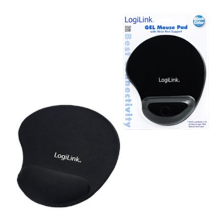 Mousepad with Gel Wrist Rest Support, Logilink | ID0027 | Black Mousepad with Gel Wrist Rest Support, Logilink | ID0027 | Black