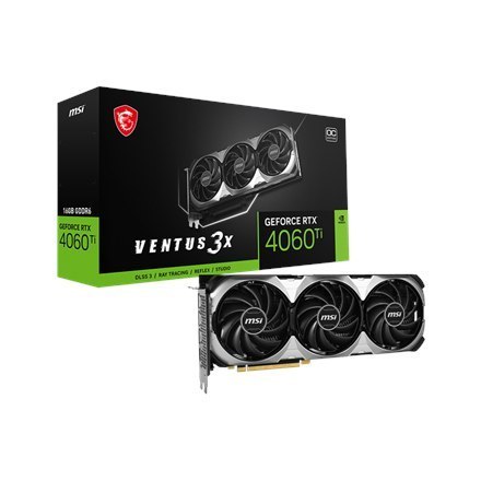 MSI | GeForce RTX 4060 Ti VENTUS 3X 16G OC | NVIDIA GeForce RTX 4060 Ti | 16 GB MSI | GeForce RTX 4060 Ti VENTUS 3X 16G OC | NVIDIA GeForce RTX 4060 Ti | 16 GB