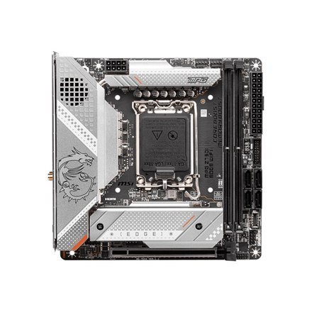 MSI | MPG Z790I EDGE WIFI | Processor family Intel | Processor socket LGA1700 | DDR5 | Supported hard disk drive interfaces SATA MSI | MPG Z790I EDGE WIFI | Processor family Intel | Processor socket LGA1700 | DDR5 | Supported hard disk drive interfaces SATA