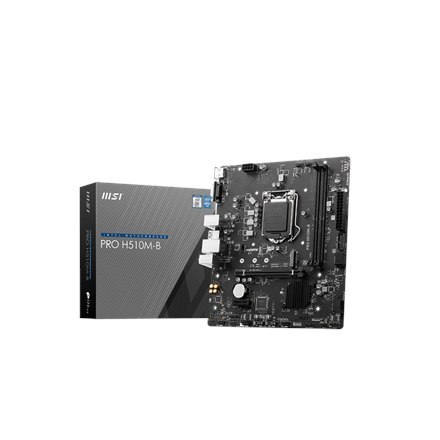 MSI | PRO H510M-B | Processor family Intel | Processor socket LGA1200 | DDR4 DIMM | Memory slots 2 | Supported hard disk drive MSI | PRO H510M-B | Processor family Intel | Processor socket LGA1200 | DDR4 DIMM | Memory slots 2 | Supported hard disk drive