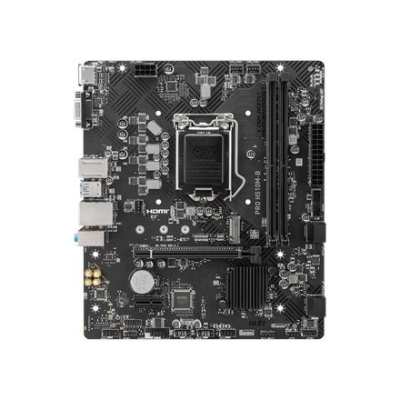 MSI | PRO H510M-B | Processor family Intel | Processor socket LGA1200 | DDR4 DIMM | Memory slots 2 | Supported hard disk drive MSI | PRO H510M-B | Processor family Intel | Processor socket LGA1200 | DDR4 DIMM | Memory slots 2 | Supported hard disk drive