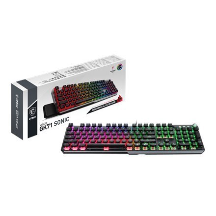 MSI | VIGOR GK71 SONIC RED US | Klawiatura dla graczy | Podświetlenie LED RGB | US | Przewodowa | Czarna MSI | VIGOR GK71 SONIC RED US | Klawiatura dla graczy | Podświetlenie LED RGB | US | Przewodowa | Czarna