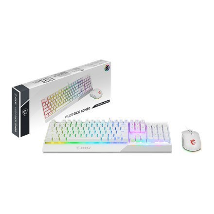 MSI | Vigor GK30 COMBO WHITE | Zestaw klawiatura i mysz | Przewodowa | Mysz w zestawie | USA | Biały | g MSI | Vigor GK30 COMBO WHITE | Zestaw klawiatura i mysz | Przewodowa | Mysz w zestawie | USA | Biały | g