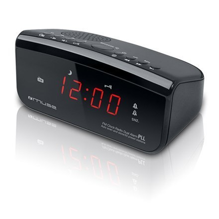 Muse | M-12CR | Funkcja alarmu | Czarny | Zegar radiowy PLL Muse | M-12CR | Funkcja alarmu | Czarny | Zegar radiowy PLL