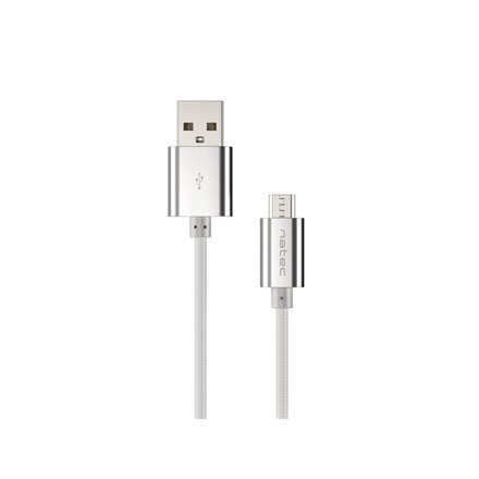 Natec | USB cable | Male | 4 pin USB Type A | Male | Silver | 5 pin Micro-USB Type B | 1 m Natec | USB cable | Male | 4 pin USB Type A | Male | Silver | 5 pin Micro-USB Type B | 1 m