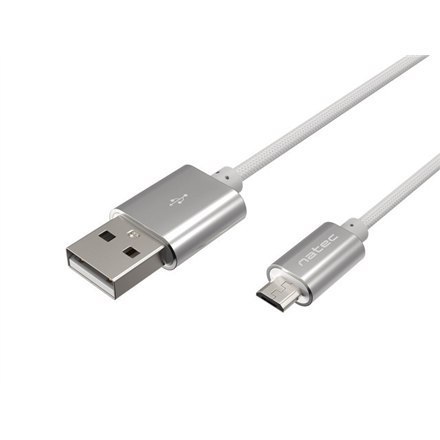 Natec | USB cable | Male | 4 pin USB Type A | Male | Silver | 5 pin Micro-USB Type B | 1 m Natec | USB cable | Male | 4 pin USB Type A | Male | Silver | 5 pin Micro-USB Type B | 1 m