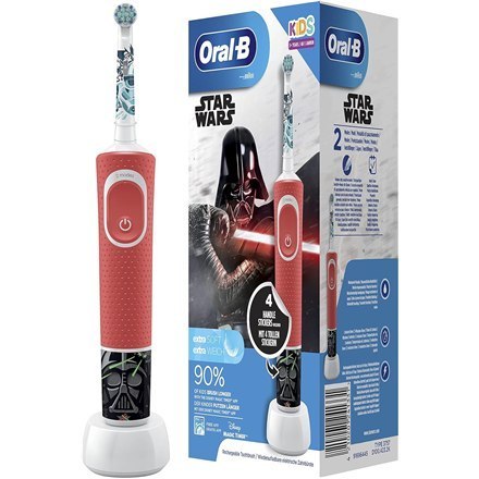 Oral-B | Elektryczna szczoteczka do zębów z naklejkami Disneya | D100 Star Wars | Akumulatorowa | Dla dzieci | Liczba główek szc Oral-B | Elektryczna szczoteczka do zębów z naklejkami Disneya | D100 Star Wars | Akumulatorowa | Dla dzieci | Liczba główek szc