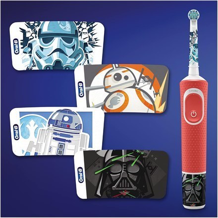 Oral-B | Elektryczna szczoteczka do zębów z naklejkami Disneya | D100 Star Wars | Akumulatorowa | Dla dzieci | Liczba główek szc Oral-B | Elektryczna szczoteczka do zębów z naklejkami Disneya | D100 Star Wars | Akumulatorowa | Dla dzieci | Liczba główek szc