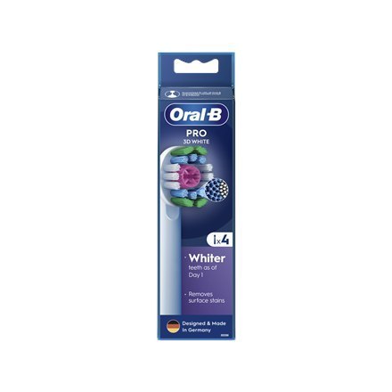Oral-B | Wymienne główki szczoteczki do zębów | EB18-4 3D White Pro | Główki | Dla dorosłych | Liczba główek szczoteczki w zesta Oral-B | Wymienne główki szczoteczki do zębów | EB18-4 3D White Pro | Główki | Dla dorosłych | Liczba główek szczoteczki w zesta