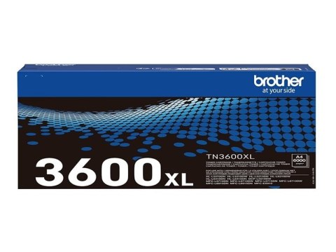 Oryginalna kaseta z tonerem Brother TN-3600XL o wysokiej wydajności, czarna | Kaseta z tonerem Brother | Czarna Oryginalna kaseta z tonerem Brother TN-3600XL o wysokiej wydajności, czarna | Kaseta z tonerem Brother | Czarna