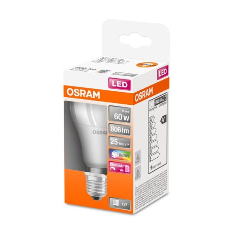 Osram | LED Star+ Classic A RGBW FR 60 ściemnialna żarówka 9W/827 E27 z pilotem | 9 W | RGBW Osram | LED Star+ Classic A RGBW FR 60 ściemnialna żarówka 9W/827 E27 z pilotem | 9 W | RGBW