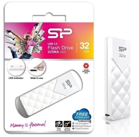 Pamięć USB Silicon Power Ultima U03 32 GB Biały USB 2.0 z 24-miesięczną Gwarancją Pamięć USB Silicon Power Ultima U03 32 GB Biały USB 2.0 z 24-miesięczną Gwarancją