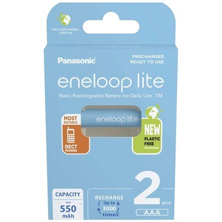 Panasonic | AAA | 550 mAh | 2 szt. | ENELOOP Lite BK-4LCCE/2BE Panasonic | AAA | 550 mAh | 2 szt. | ENELOOP Lite BK-4LCCE/2BE