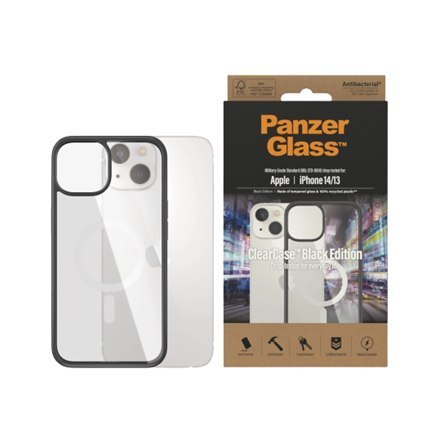 PanzerGlass | Back cover for mobile phone | Apple iPhone 14 | Black | Transparent PanzerGlass | Back cover for mobile phone | Apple iPhone 14 | Black | Transparent