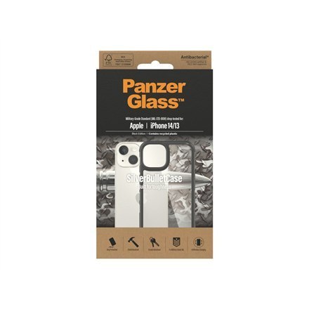 PanzerGlass | Back cover for mobile phone - MagSafe compatibility | Apple iPhone 14 | Black | Transparent PanzerGlass | Back cover for mobile phone - MagSafe compatibility | Apple iPhone 14 | Black | Transparent