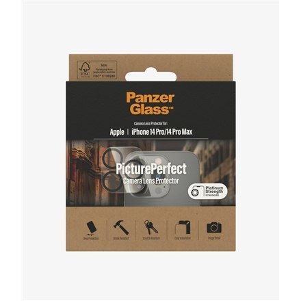 PanzerGlass | Lens protector | Apple iPhone 14 Pro, 14 Pro Max | Black | Transparent PanzerGlass | Lens protector | Apple iPhone 14 Pro, 14 Pro Max | Black | Transparent