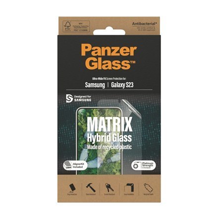 PanzerGlass | Matrix Screen Protector, Ultra-Wide Fit W. Alignerkit | Screen Protector | Samsung | Galaxy S23 | Transparent PanzerGlass | Matrix Screen Protector, Ultra-Wide Fit W. Alignerkit | Screen Protector | Samsung | Galaxy S23 | Transparent