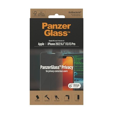 PanzerGlass | Ochraniacz ekranu - szkło - z filtrem prywatności | Apple iPhone 13, 13 Pro, 14 | Czarny | Przezroczysty PanzerGlass | Ochraniacz ekranu - szkło - z filtrem prywatności | Apple iPhone 13, 13 Pro, 14 | Czarny | Przezroczysty