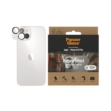 PanzerGlass | Ochraniacz obiektywu | Apple iPhone 14, 14 Plus | Polimetakrylan metylu | Czarny | Przezroczysty PanzerGlass | Ochraniacz obiektywu | Apple iPhone 14, 14 Plus | Polimetakrylan metylu | Czarny | Przezroczysty