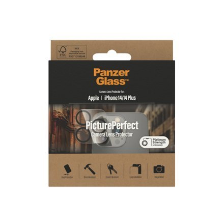 PanzerGlass | Ochraniacz obiektywu | Apple iPhone 14, 14 Plus | Polimetakrylan metylu | Czarny | Przezroczysty PanzerGlass | Ochraniacz obiektywu | Apple iPhone 14, 14 Plus | Polimetakrylan metylu | Czarny | Przezroczysty