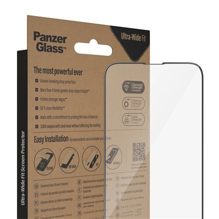 PanzerGlass | Screen protector - glass | Apple iPhone 13, 13 Pro, 14 | Polyethylene terephthalate (PET) | Black | Transparent PanzerGlass | Screen protector - glass | Apple iPhone 13, 13 Pro, 14 | Polyethylene terephthalate (PET) | Black | Transparent