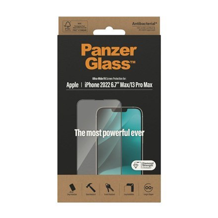PanzerGlass | Screen protector - glass | Apple iPhone 13 Pro Max, 14 Plus | Polyethylene terephthalate (PET) | Black | Transpare PanzerGlass | Screen protector - glass | Apple iPhone 13 Pro Max, 14 Plus | Polyethylene terephthalate (PET) | Black | Transpare