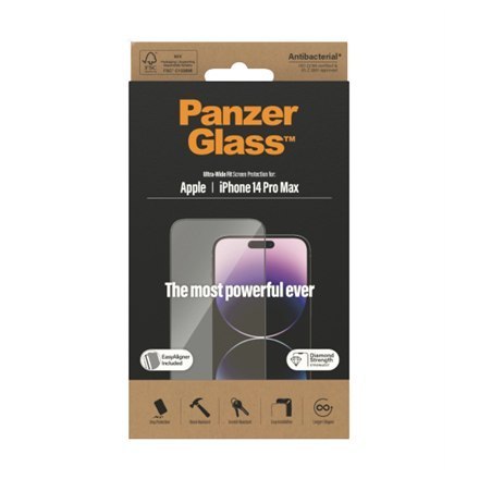 PanzerGlass | Screen protector - glass | Apple iPhone 14 Pro Max | Glass | Black | Transparent PanzerGlass | Screen protector - glass | Apple iPhone 14 Pro Max | Glass | Black | Transparent