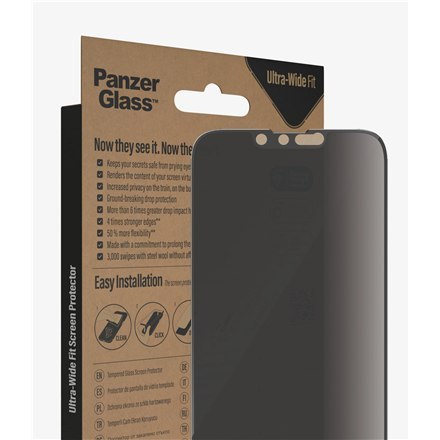 PanzerGlass | Screen protector - glass - with privacy filter | Apple iPhone 13, 13 Pro, 14 | Black | Transparent PanzerGlass | Screen protector - glass - with privacy filter | Apple iPhone 13, 13 Pro, 14 | Black | Transparent
