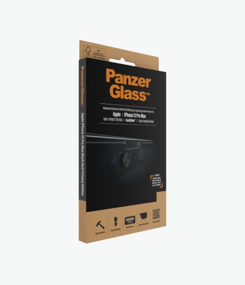 PanzerGlass | Screen protector - glass - with privacy filter | Apple iPhone 13 Pro Max | Tempered glass | Black | Transparent PanzerGlass | Screen protector - glass - with privacy filter | Apple iPhone 13 Pro Max | Tempered glass | Black | Transparent