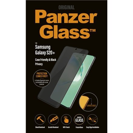 PanzerGlass | Screen protector - glass - with privacy filter | Samsung Galaxy S20+, S20+ 5G | Tempered glass | Transparent PanzerGlass | Screen protector - glass - with privacy filter | Samsung Galaxy S20+, S20+ 5G | Tempered glass | Transparent