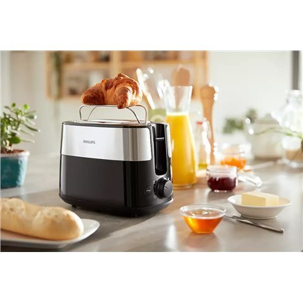 Philips | HD2516/90 Daily Collection | Toster | Moc 830 W | Liczba gniazd 2 | Materiał obudowy Plastik | Czarny Philips | HD2516/90 Daily Collection | Toster | Moc 830 W | Liczba gniazd 2 | Materiał obudowy Plastik | Czarny
