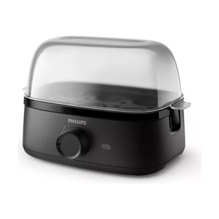 Philips HD9137/90 Egg Cooker, 400 W, 6 eggs, Poacher, Traspert lid, Deep Black | Philips