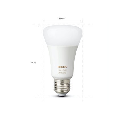 Philips Hue WCA 6,5W A60 E27 2pcs pack Philips Hue | Hue WCA 6.5W A60 E27, 2pcs pack | E27 | 6.5 W | RGBW 2000-6500K | Bluetooth Philips Hue WCA 6,5W A60 E27 2pcs pack Philips Hue | Hue WCA 6.5W A60 E27, 2pcs pack | E27 | 6.5 W | RGBW 2000-6500K | Bluetooth