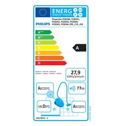 Philips | PowerGo FC8241/09 | Odkurzacz | Workowy | Moc 750 W | Pojemność na kurz 3 L | Czarny Philips | PowerGo FC8241/09 | Odkurzacz | Workowy | Moc 750 W | Pojemność na kurz 3 L | Czarny