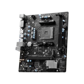 Płyta główna MSI B450M-A PRO MAX II, obsługująca procesory AMD z gniazdem AM4, DDR4. Interfejsy dla dysków SATA i M.2 z łączem n
