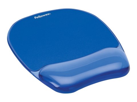 Podkładka pod mysz Fellowes z podparciem nadgarstka CRYSTAL, niebieska Podkładka pod mysz Fellowes z podparciem nadgarstka CRYSTAL, niebieska