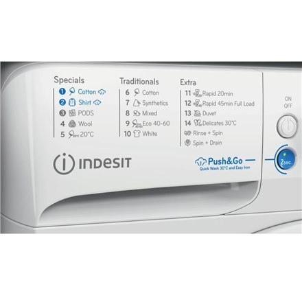 Pralka INDESIT BWE 91496X WSV EE 9kg 1400 obr/min Biały | Klasa energetyczna A | Ładowanie frontowe | Cyfrowy | Wymiary: 63 cm g Pralka INDESIT BWE 91496X WSV EE 9kg 1400 obr/min Biały | Klasa energetyczna A | Ładowanie frontowe | Cyfrowy | Wymiary: 63 cm g