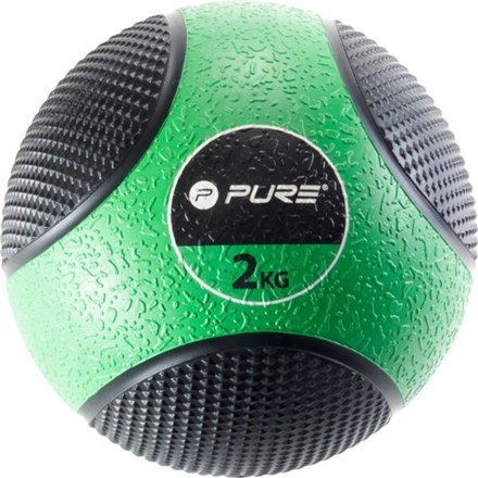 Pure2Improve | Piłka lekarska, 2 kg | Czarno-zielona Pure2Improve | Piłka lekarska, 2 kg | Czarno-zielona