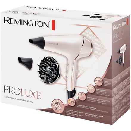 Remington | Hair dryer | ProLuxe AC9140 | 2400 W | Number of temperature settings 3 | Ionic function | Diffuser nozzle | White/G Remington | Hair dryer | ProLuxe AC9140 | 2400 W | Number of temperature settings 3 | Ionic function | Diffuser nozzle | White/G