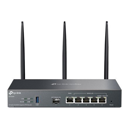 SafeStream Gigabit Multi-WAN VPN Router | ER706W | 802.1q | Ethernet LAN (RJ-45) ports 1× Gigabit SFP WAN Port, 1× Gigabit RJ45 SafeStream Gigabit Multi-WAN VPN Router | ER706W | 802.1q | Ethernet LAN (RJ-45) ports 1× Gigabit SFP WAN Port, 1× Gigabit RJ45
