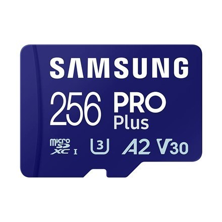 Samsung | mikroSD Card | Pro Plus | 256 GB | MicroSDXC | Klasa pamięci flash 10 | Prędkość zapisu 130 MB/s | Prędkość odczytu 18 Samsung | mikroSD Card | Pro Plus | 256 GB | MicroSDXC | Klasa pamięci flash 10 | Prędkość zapisu 130 MB/s | Prędkość odczytu 18