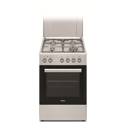 Simfer | Cooker | 5405SERGG | Hob type Gas | Oven type Electric | Stainless steel | Width 50 cm | Electronic ignition | Depth 60 Simfer | Cooker | 5405SERGG | Hob type Gas | Oven type Electric | Stainless steel | Width 50 cm | Electronic ignition | Depth 60