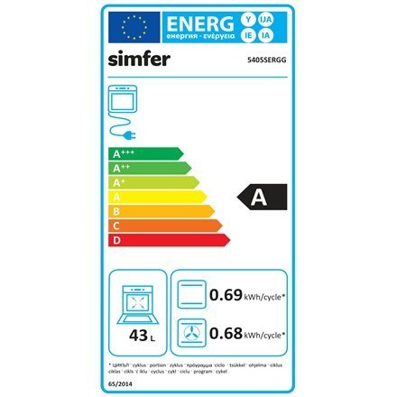 Simfer | Cooker | 5405SERGG | Hob type Gas | Oven type Electric | Stainless steel | Width 50 cm | Electronic ignition | Depth 60 Simfer | Cooker | 5405SERGG | Hob type Gas | Oven type Electric | Stainless steel | Width 50 cm | Electronic ignition | Depth 60
