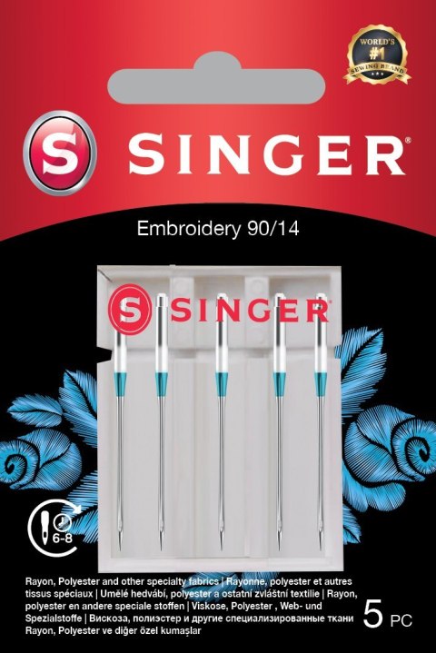Singer | Igła do haftu 90/14 5PK Singer | Igła do haftu 90/14 5PK