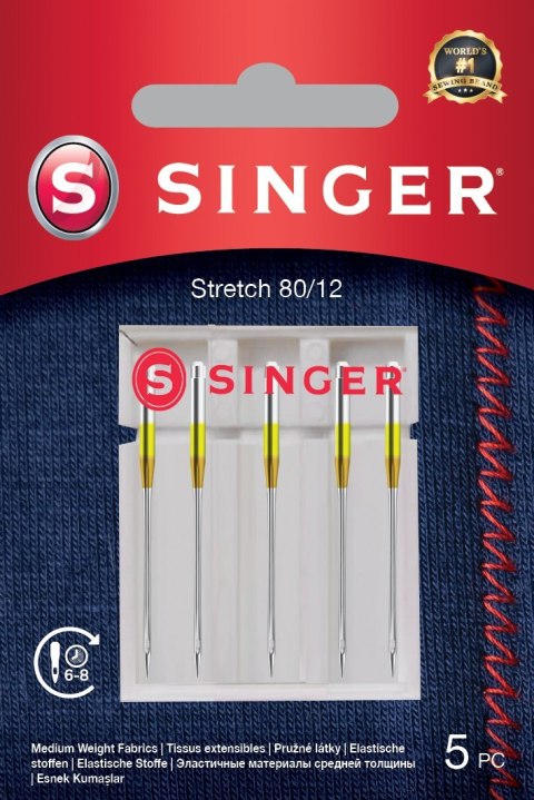Singer | Igła rozciągliwa 80/12 5PK Singer | Igła rozciągliwa 80/12 5PK