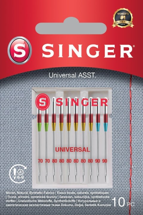 Singer | Uniwersalne igły ASST 10PK do tkanin Singer | Uniwersalne igły ASST 10PK do tkanin
