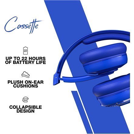 Skullcandy | Cassette | Wireless Headphones | Wireless/Wired | On-Ear | Microphone | Wireless | Blue Skullcandy | Cassette | Wireless Headphones | Wireless/Wired | On-Ear | Microphone | Wireless | Blue