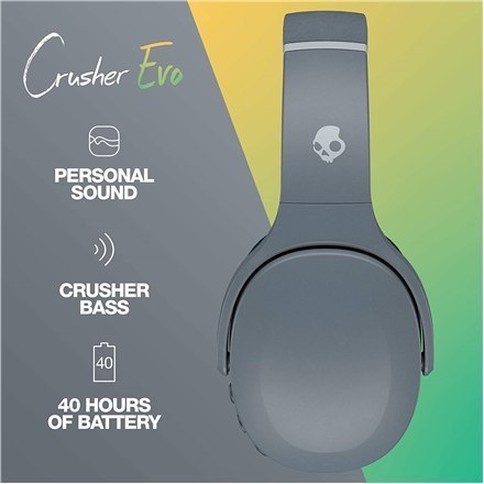 Skullcandy | Crusher Evo | Słuchawki bezprzewodowe | Bezprzewodowe | Nauszne | Z mikrofonem | Bezprzewodowe | Chłodna szarość Skullcandy | Crusher Evo | Słuchawki bezprzewodowe | Bezprzewodowe | Nauszne | Z mikrofonem | Bezprzewodowe | Chłodna szarość