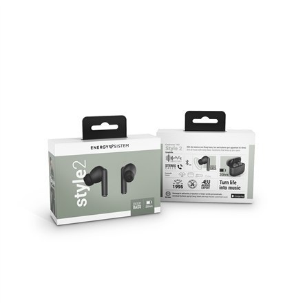 Słuchawki True Wireless Style 2 Graphite Energy Sistem (True Wireless Stereo, BT 5.1, Głęboki Bass, Etui Ładowanie) Energy Siste Słuchawki True Wireless Style 2 Graphite Energy Sistem (True Wireless Stereo, BT 5.1, Głęboki Bass, Etui Ładowanie) Energy Siste